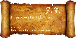 Frankovits Héra névjegykártya